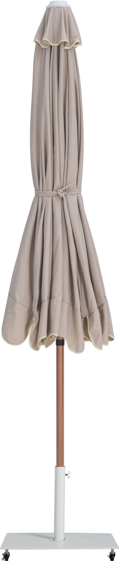 Amalfi - Aluminum Patio Umbrella - White Base / Light Brown Pole