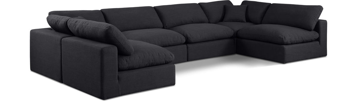 Comfy - 6 Piece Linen Modular Armless Sectional