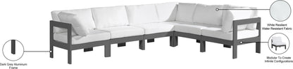 Nizuc - Outdoor Patio 6 Piece Modular Sectional With Gray Frame