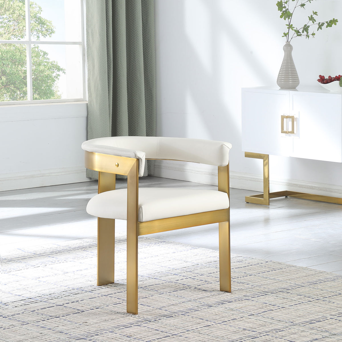 Romeo - Faux Leather Dining Chair With Gold Base (Set of 2)