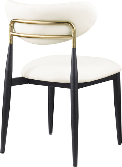 Ronda - Vegan Leather Upholstered Dining Side Chair - Black Legs