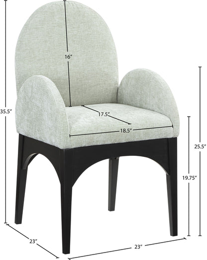 Waldorf - Chenille Dining Arm Chair With Black Legs