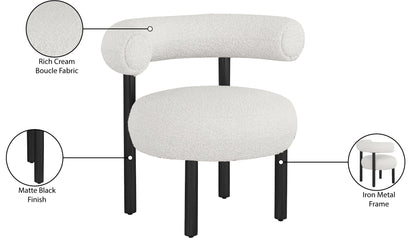 Bordeaux - Boucle Fabric Accent Chair With Black Legs