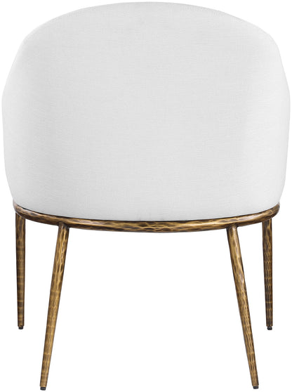 Ferro - Upholstered Dining Arm Chair With Brushed Gold Legs