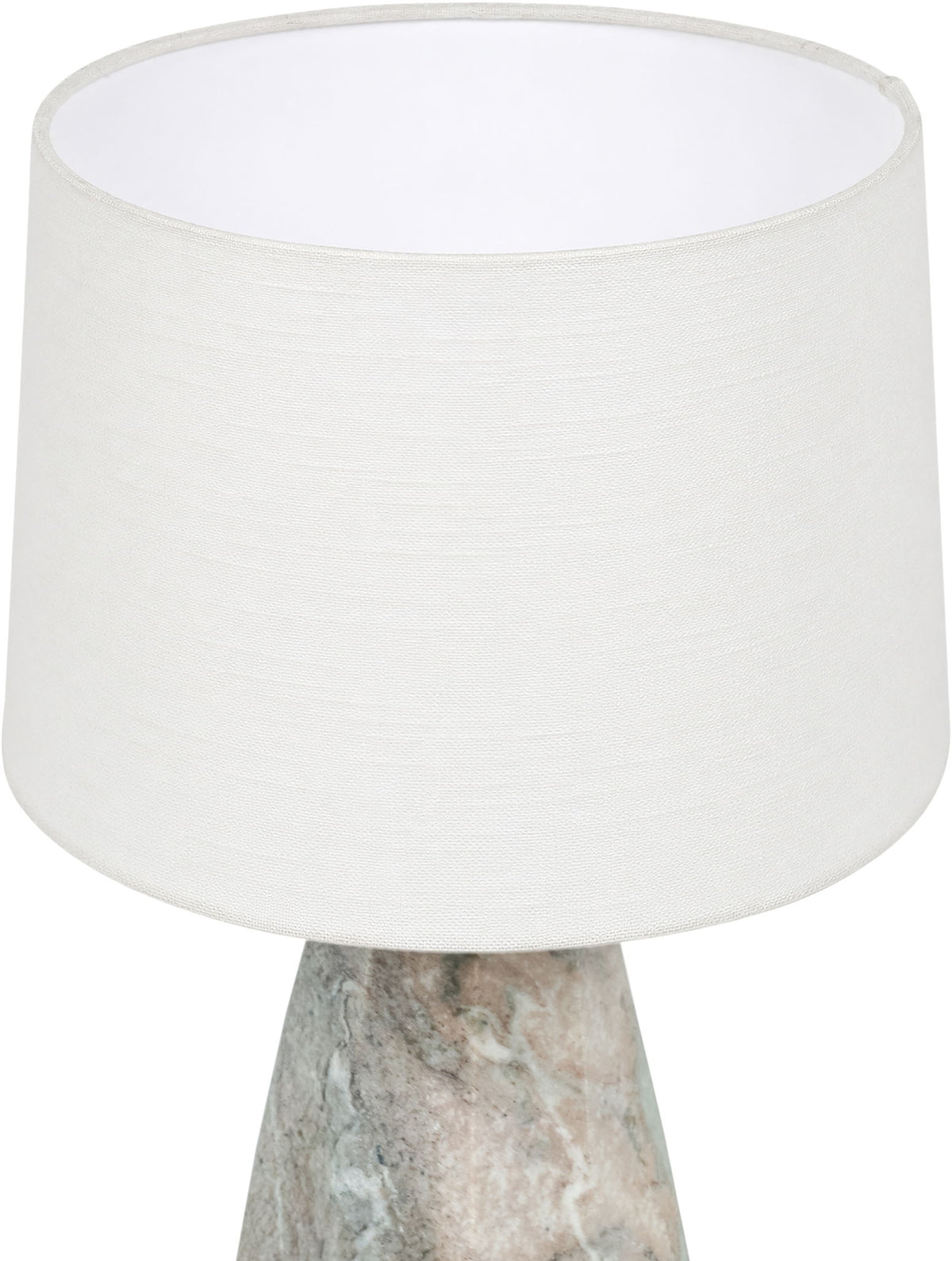 Seraphine - Genuine Marble And Linen Textured Fabric Table Lamp