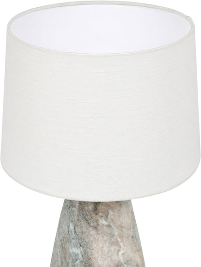 Seraphine - Genuine Marble And Linen Textured Fabric Table Lamp