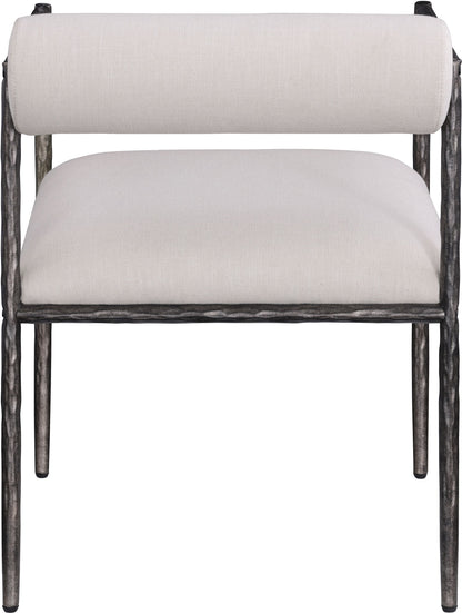 Axis - Linen Textured Beige Fabric Upholstered Dining Chair (Set of 2)