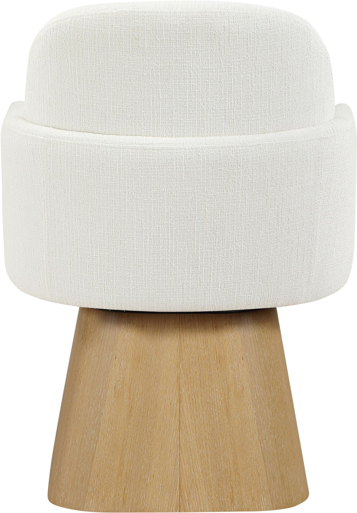 Marlowe - Linen Textured Fabric Upholstered Swivel Dining Arm Chair - Stained Natural