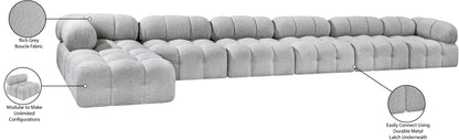 Ames - 7 Piece Boucle Fabric Modular L-Shaped Sectional
