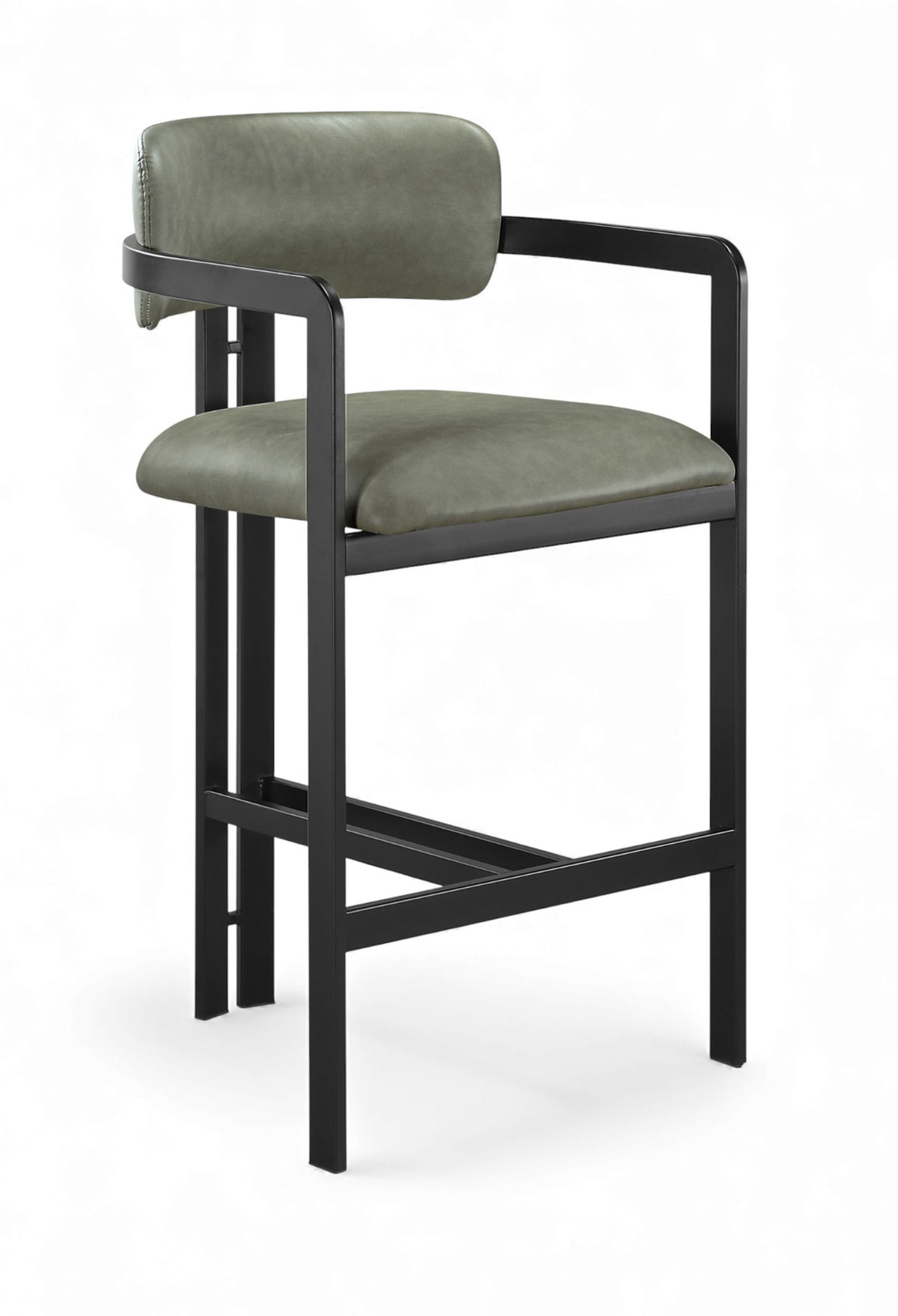 Aurum - Vegan Leather Upholstered Counter Stool With Graphite Black Base