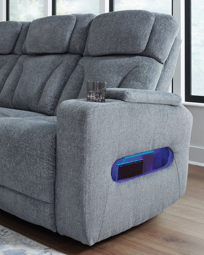 Studio Cave - Power Reclining Sofa - Steel