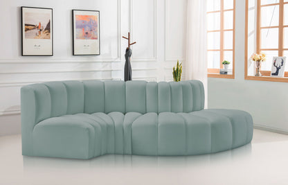Arc - Faux Leather 4 Piece L-Shaped Modular Sofa