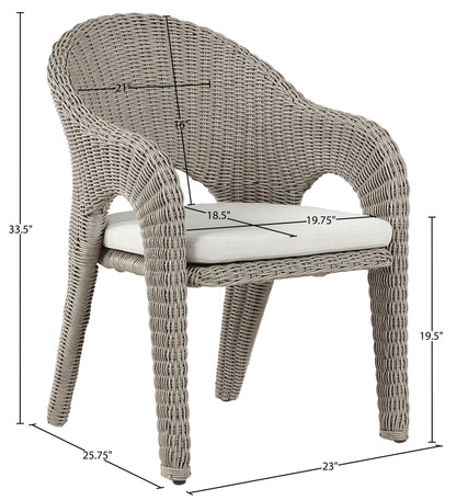 Seacrest - Olefin Water Resistant Fabric And Wicker Outdoor Patio Dining Chair