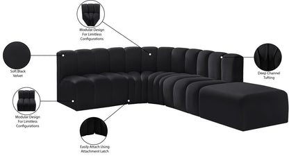 Arc - Velvet 5 Piece Corner Modular Sofa