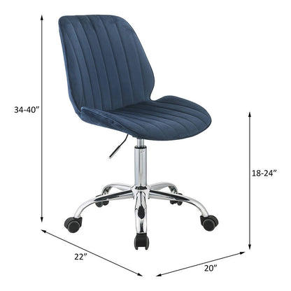 Muata - Office Chair - Twilight Blue Velvet & Chrome
