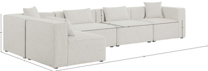 Cube - Linen 5 Piece Modular Sectional