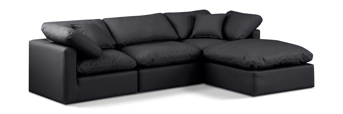 Indulge - Faux Leather 4 Piece Modular Sectional With Chaise
