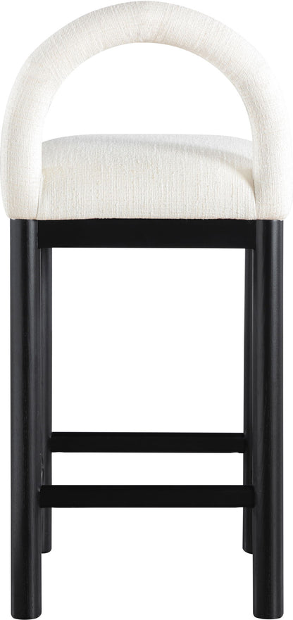 Conrad - Linen Counter Stool With Black Legs