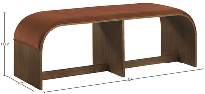 Sable - 52" Velvet Performance Fabric Upholstered Bench