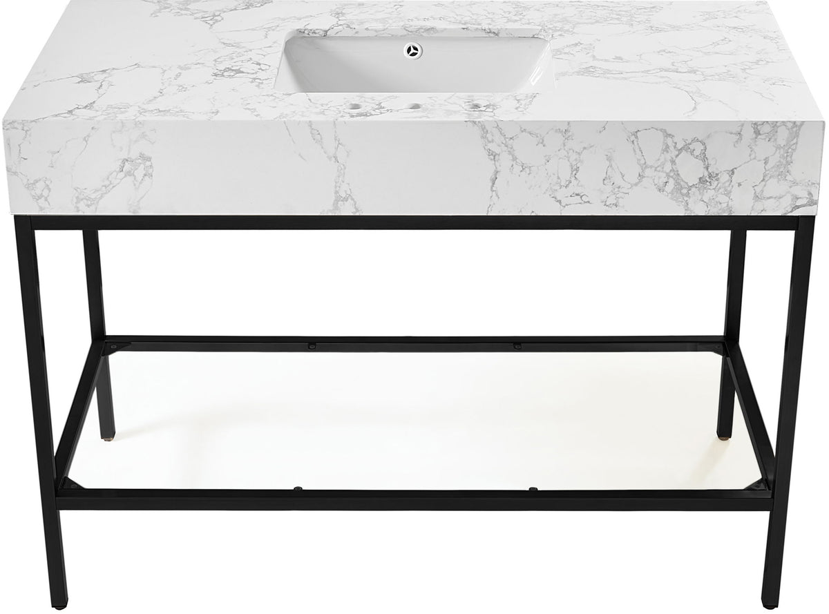 Marmo - Engineered Marble Bathroom Vanity With Black Base