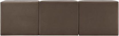 Rummi - Velvet Performance Fabric Upholstered 3 Piece Modular Armless Sofa