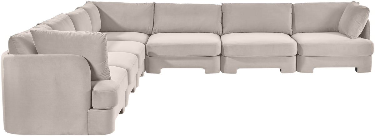 Hammond - Velvet Performance Fabric Upholstered 7 Piece Corner Sectional