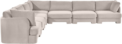 Hammond - Velvet Performance Fabric Upholstered 7 Piece Corner Sectional