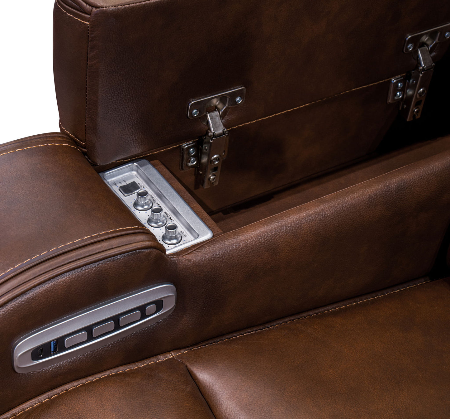 Knightington - Power Reclining Loveseat With Audio Seating