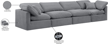 Indulge - Velvet 4 Seat Modular Sofa