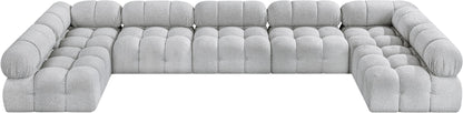 Ames - 7 Piece Boucle Fabric Modular Sectional