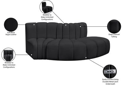 Arc - Faux Leather 3 Piece Modular Sofa