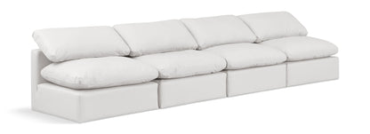 Indulge - Faux Leather 4 Seat Modular Armless Sofa