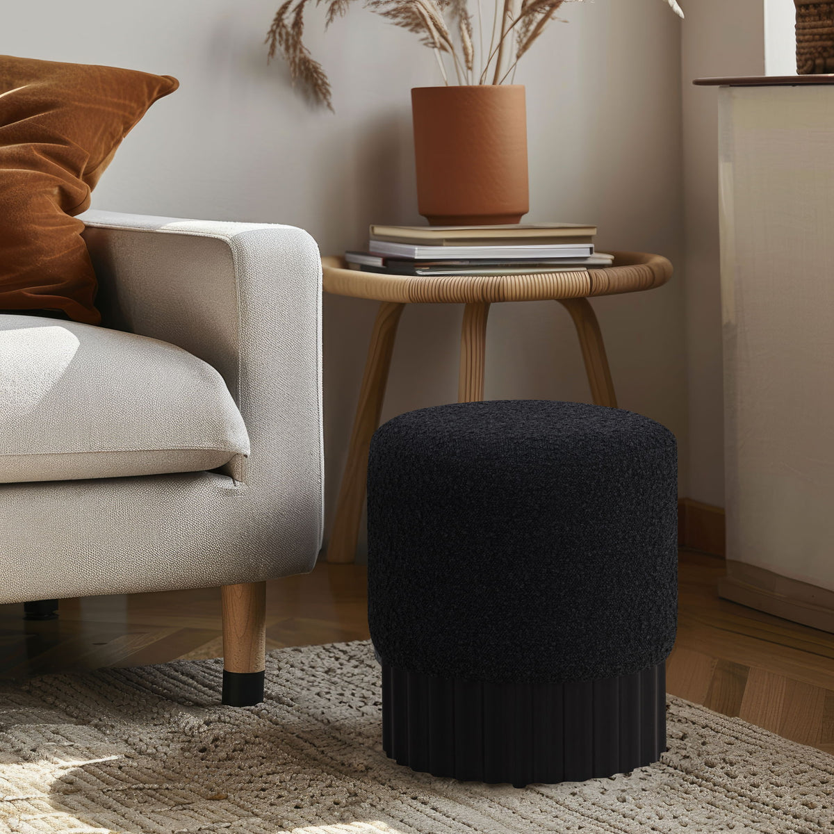 Veranda - Ottoman / Stool With Black Base