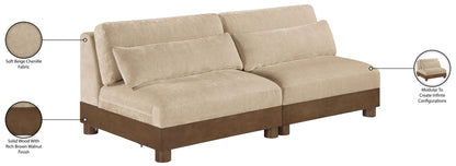 Turin - Chenille Fabric Upholstered Modular Sectional - Beige