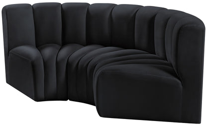 Arc - Velvet 3 Piece Modular U-Shaped Sofa
