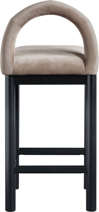 Conrad - Velvet Counter Stool With Black Legs