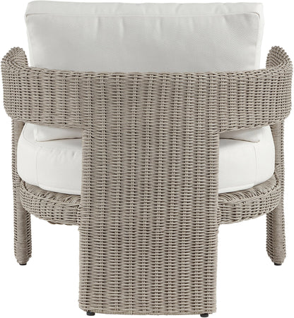 Sandbay - Olefin Water Resistant Fabric And Wicker Outdoor Patio Accent Chair