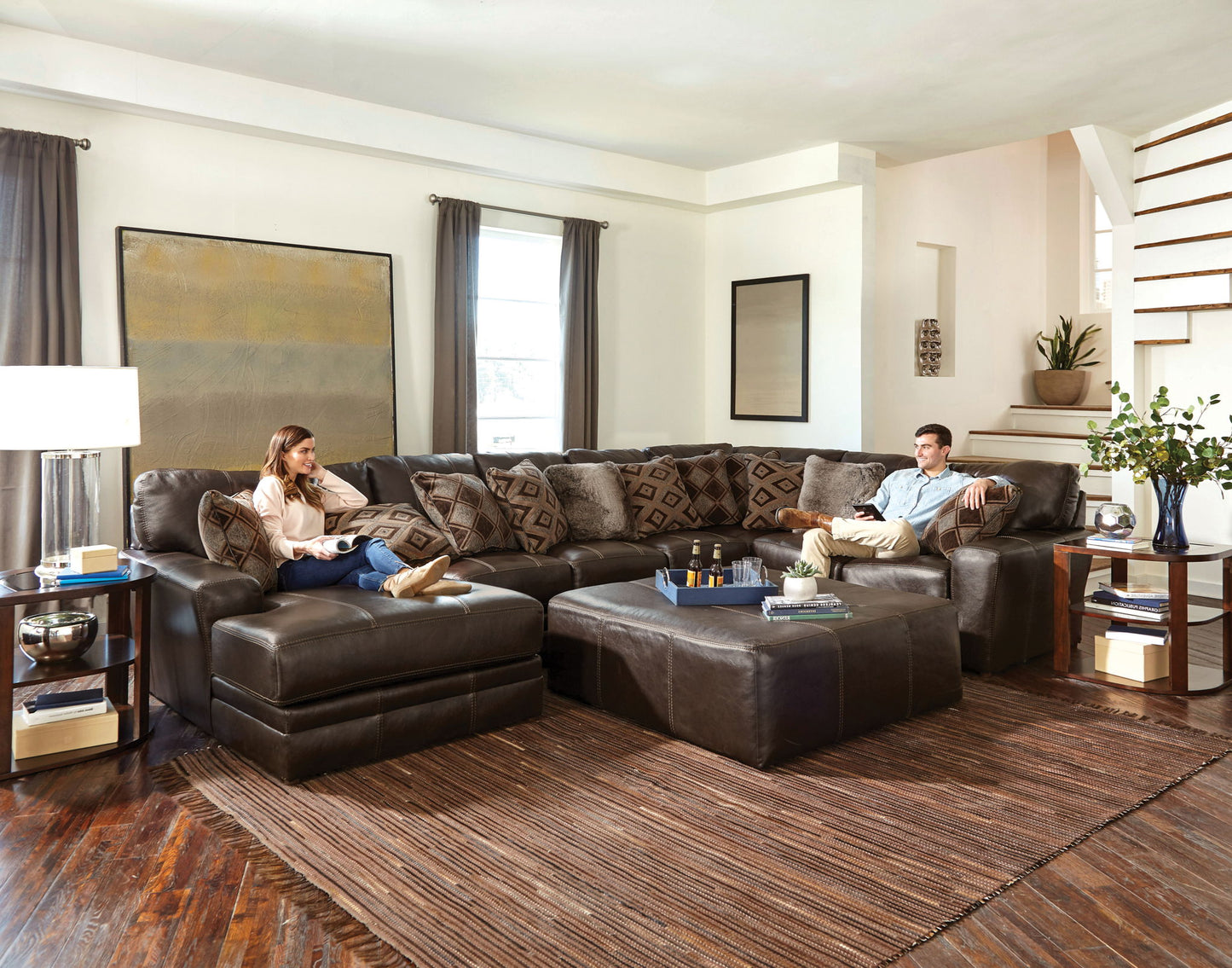Denali - Italian Leather Match Sectional