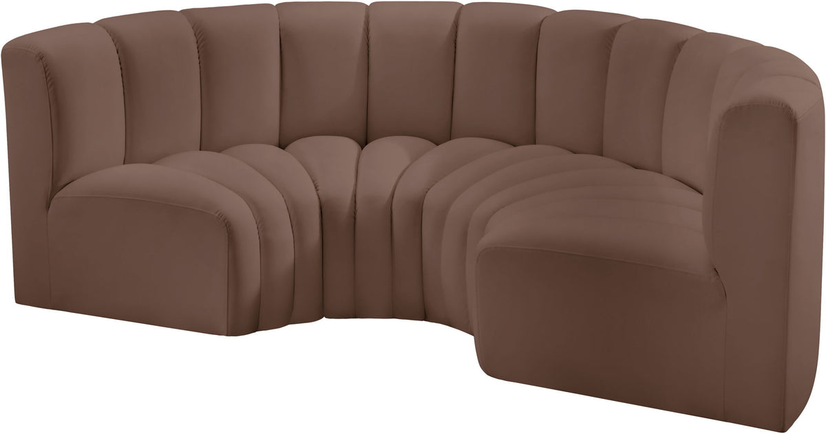 Arc - Faux Leather 4 Piece U-Shaped Modular Sofa