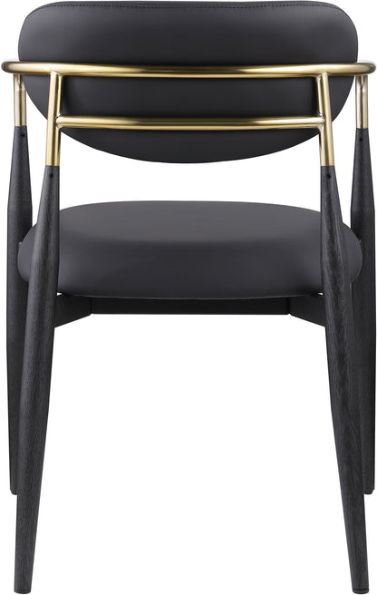 Ronda - Vegan Leather Upholstered Dining Arm Chair - Black Legs