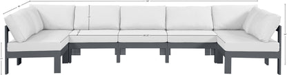 Nizuc - Outdoor Patio 7 Piece Modular Sectional With Gray Frame