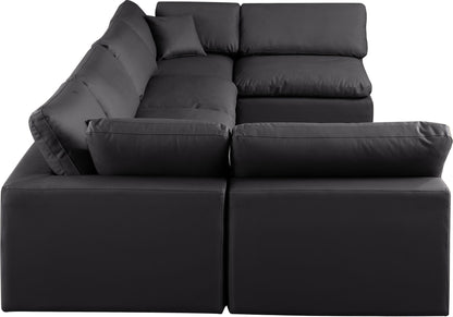 Comfy - 6 Piece Faux Leather Modular Armless Sectional
