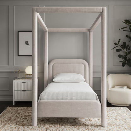 Salina - Linen Textured Fabric Upholstered Bed
