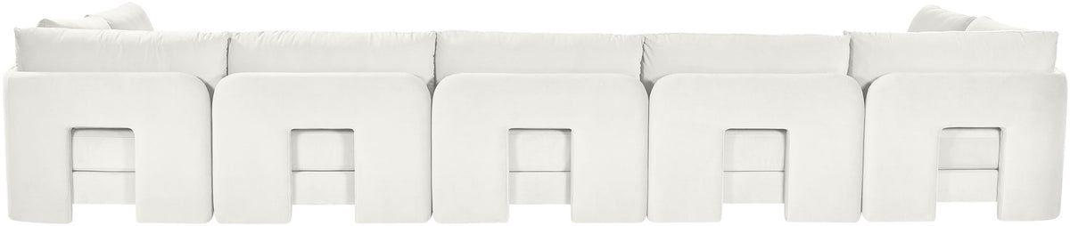 Hammond - Velvet Performance Fabric Upholstered 7 Piece U-Shaped Armless Sectional