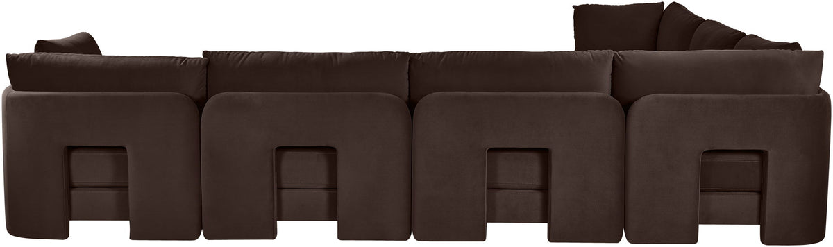 Hammond - Velvet Performance Fabric Upholstered 6 Piece Corner Sectional