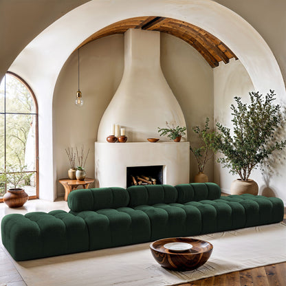 Ames - 5 Piece Boucle Upholstered Modular Sofa With 2 Armless Seats