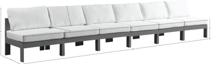 Nizuc - Outdoor Patio 6 Seat Armless Modular Sofa With Gray Frame