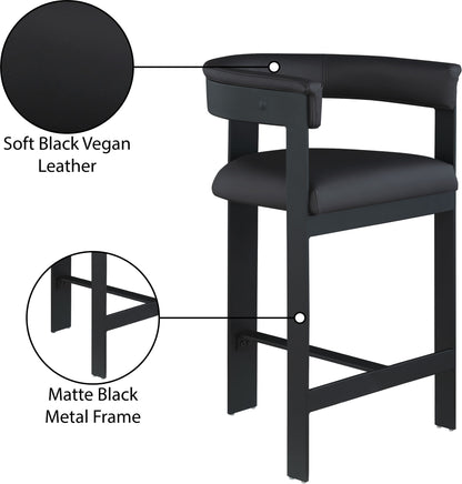 Romeo - Faux Leather Counter Stool With Black Base (Set of 2)