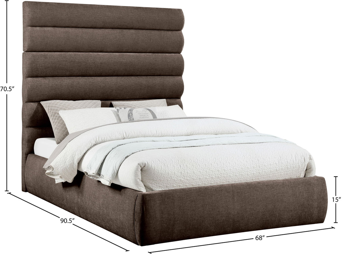 Adam - Chenille Fabric Bed With 70.5" Headboard