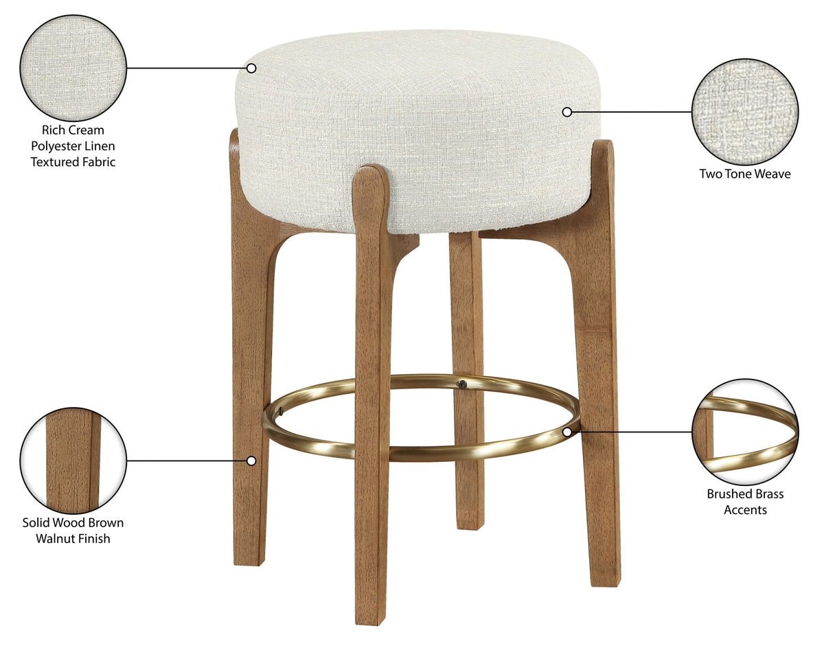 Torino - Backless Counter Stool With Brushed Brown Base (Set of 2)